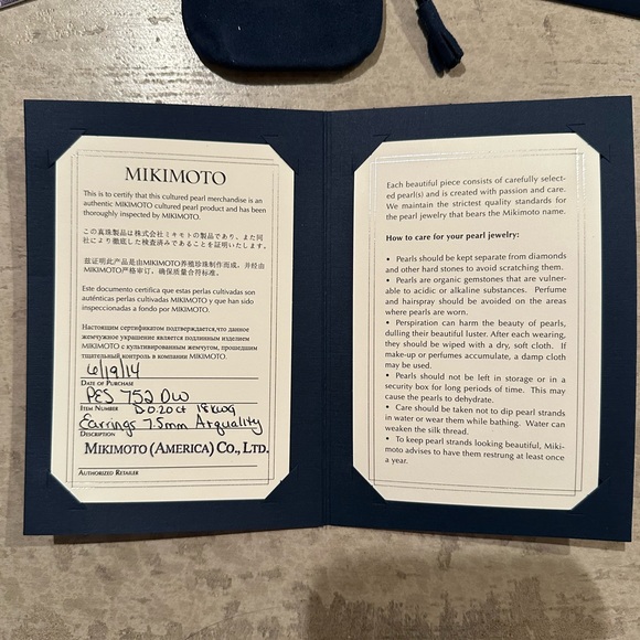 Mikimoto Akoya Stud Earrings with Diamond - Picture 13 of 14